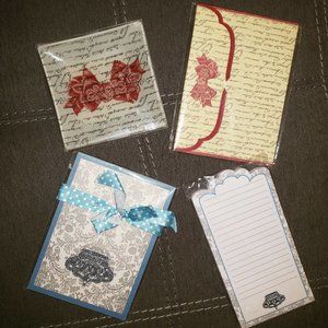 Set Of 2 Small Journals Listpad and Glass Tray